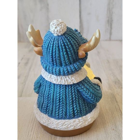 Reindeer silver wreath light up Xmas figure glitter mistletoe - Picture 4 of 7